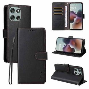 For Motorola Moto G86 / G86 Power ENKAY RFID Blocking Wallet Kickstand Litchi Texture Leather Phone Case(Black)