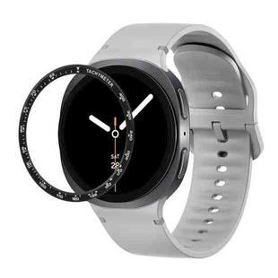 For Samsung Galaxy Watch8 44mm Speed Bezel and Solid Color Stitched Silicone Watch Band(Gray Black)
