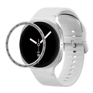 For Samsung Galaxy Watch8 40mm Speed Bezel and Solid Color Stitched Silicone Watch Band(Lime White Silver)