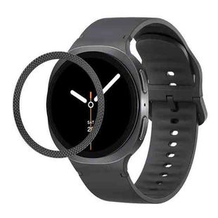 For Samsung Galaxy Watch8 40mm Rhombic Texture Bezel and Solid Color Stitched Silicone Watch Band(Dark Gray Black)