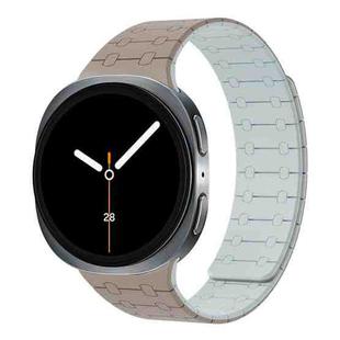 For Samsung Galaxy Watch8 / Watch8 Classic Integrated Magnetic Silicone Watch Band(Khaki+Light Cyan)