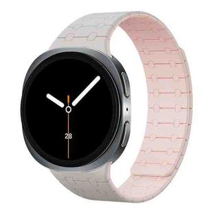 For Samsung Galaxy Watch8 / Watch8 Classic Integrated Magnetic Silicone Watch Band(Starlight+Pink)