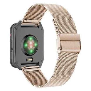 For Garmin Venu X1 Double Buckle Milanese Stainless Steel Watch Band(Rose Gold)