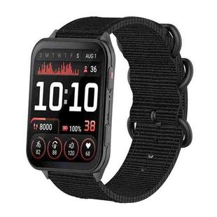 For Garmin Venu X1 Ring Buckle Nylon Canvas Watch Band(Black)