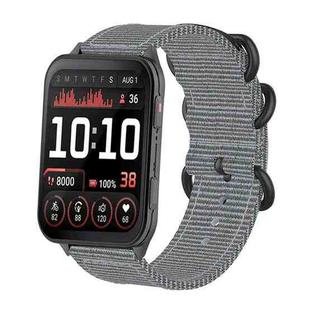 For Garmin Venu X1 Ring Buckle Nylon Canvas Watch Band(Gray)