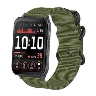 For Garmin Venu X1 Ring Buckle Nylon Canvas Watch Band(Army Green)