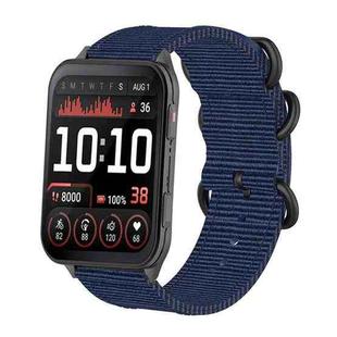 For Garmin Venu X1 Ring Buckle Nylon Canvas Watch Band(Midnight Blue)