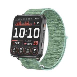 For Garmin Venu X1 Two Section Metal Ring Nylon Hook and Loop Fastener Watch Band(Aqua)