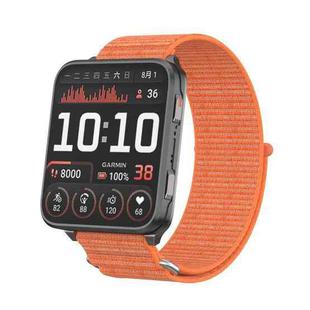 For Garmin Venu X1 Two Section Metal Ring Nylon Hook and Loop Fastener Watch Band(Bright Orange)