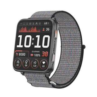 For Garmin Venu X1 Two Section Metal Ring Nylon Hook and Loop Fastener Watch Band(Lava)