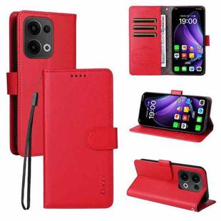 For OPPO Reno14 F / Reno14 / Reno13 Global ENKAY RFID Blocking Wallet Kickstand Litchi Texture Leather Phone Case(Red)