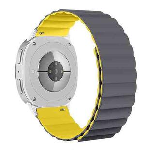 For Samsung Galaxy Watch8 / Watch8 Classic Magnetic Silicone Watch Band(Gray+Yellow)