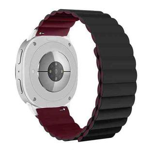 For Samsung Galaxy Watch8 / Watch8 Classic Magnetic Silicone Watch Band(Black+Wine Red)