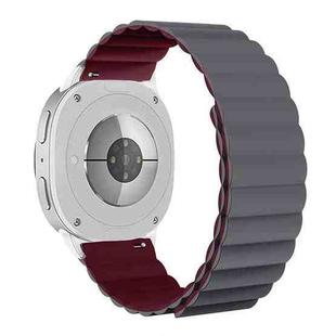 For Samsung Galaxy Watch8 / Watch8 Classic Magnetic Silicone Watch Band(Gray+Wine Red)