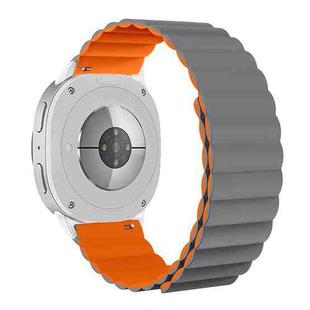 For Samsung Galaxy Watch8 / Watch8 Classic Magnetic Silicone Watch Band(Gray+Orange)