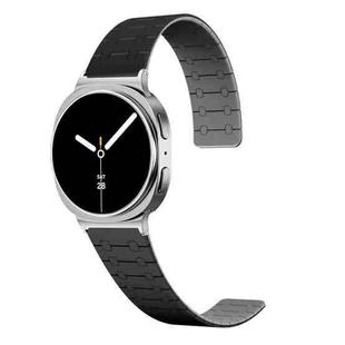 For Samsung Galaxy Watch8 / Watch8 Classic Two Color Loop Magnetic Silicone Watch Band(Black+Gray)