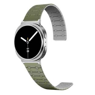 For Samsung Galaxy Watch8 / Watch8 Classic Two Color Loop Magnetic Silicone Watch Band(Green+Gray)