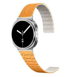 For Samsung Galaxy Watch8 / Watch8 Classic Two Color Loop Magnetic Silicone Watch Band(Orange+Starlight)