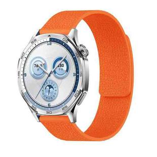 20mm Lychee Texture Soft Magnetic Silicone Watch Band(Orange)