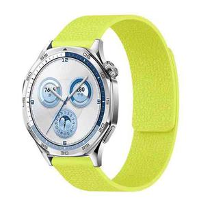 20mm Lychee Texture Soft Magnetic Silicone Watch Band(Fluorescent Green)