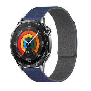 20mm Lychee Texture Soft Magnetic Silicone Watch Band(Blue Gray)
