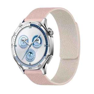 20mm Lychee Texture Soft Magnetic Silicone Watch Band(Pink Starlight)