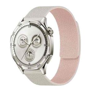 20mm Lychee Texture Soft Magnetic Silicone Watch Band(Starlight Pink)