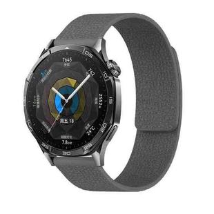 22mm Lychee Texture Soft Magnetic Silicone Watch Band(Gray)