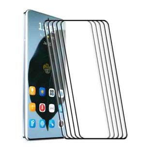 For Motorola Edge 60 Fusion 5G 5pcs ENKAY 3D Curved Full Glue Hot Bending Tempered Glass Full Film