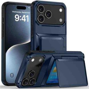 For iPhone 17 Pro Max Kalebol Flip Card Wallet Holder Shockproof Phone Case(Blue)
