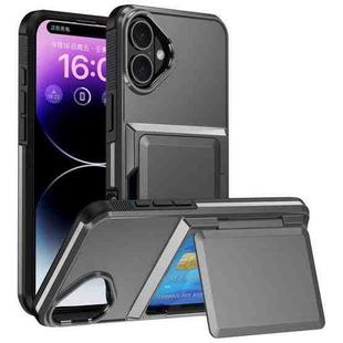 For iPhone 17 Kalebol Flip Card Wallet Holder Shockproof Phone Case(Gray)