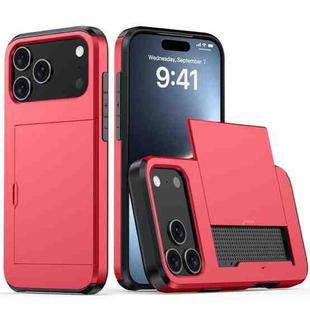 For iPhone 17 Pro Max Kalebol 2 in 1 Shockproof Sliding Card Slot Phone Case(Red)