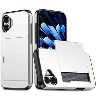 For iPhone 17 Kalebol 2 in 1 Shockproof Sliding Card Slot Phone Case(Silver)