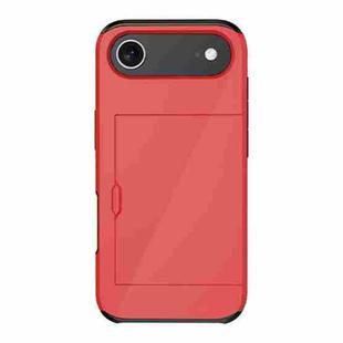 For iPhone 17 Air Kalebol 2 in 1 Shockproof Sliding Card Slot Phone Case(Red)