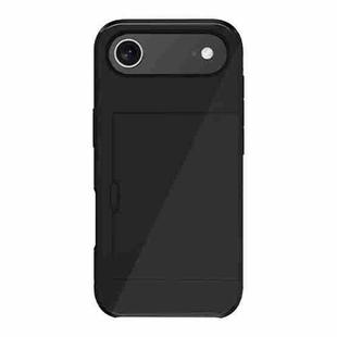 For iPhone 17 Air Kalebol 2 in 1 Shockproof Sliding Card Slot Phone Case(Black)