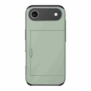 For iPhone 17 Air Kalebol 2 in 1 Shockproof Sliding Card Slot Phone Case(Army Green)