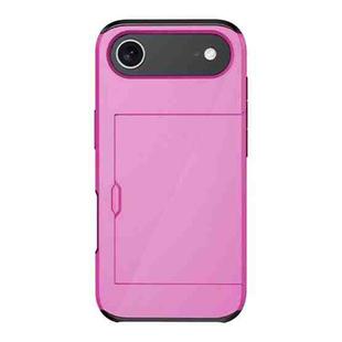 For iPhone 17 Air Kalebol 2 in 1 Shockproof Sliding Card Slot Phone Case(Pink)