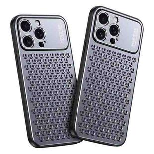 For iPhone 14 Pro Kalebol Metal Cooling Breathable Hollow Phone Case(Gray)