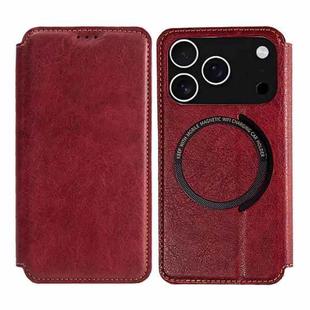 For iPhone 17 Pro Max Kalebol Flip Card Slot MagSafe Leather Phone Case(Red)