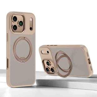 For iPhone 17 Pro Max Kalebol Rotating Magnetic Holder MagSafe Phone Case(Desert Gold)