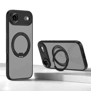 For iPhone 17 Air Kalebol Rotating Magnetic Holder MagSafe Phone Case(Black)