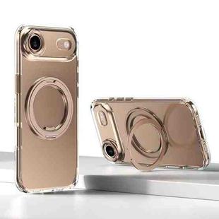 For iPhone 17 Air Kalebol Rotating Magnetic Holder MagSafe Phone Case(Transparent Gold)