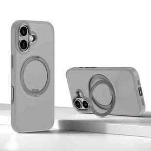 For iPhone 16 Kalebol Rotating Magnetic Holder MagSafe Phone Case(Gray)