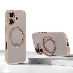 For iPhone 16 Kalebol Rotating Magnetic Holder MagSafe Phone Case(Desert Gold)