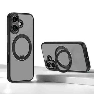 For iPhone 16 Plus Kalebol Rotating Magnetic Holder MagSafe Phone Case(Black)