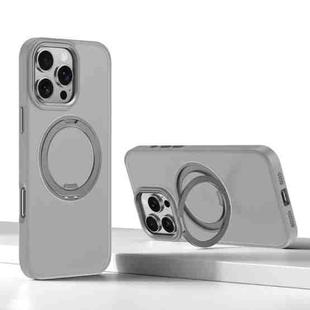 For iPhone 16 Pro Max Kalebol Rotating Magnetic Holder MagSafe Phone Case(Gray)