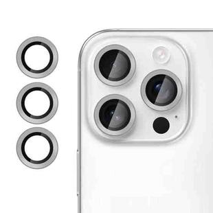For iPhone 15 Pro Kalebol No Flicker Ultra-Thin Individual Camera Lens Tempered Glass Film(Graphite Gray)