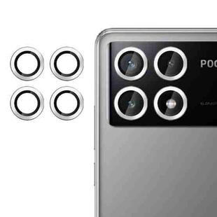 For Xiaomi Poco X6 Pro Kalebol No Flicker Ultra-Thin Individual Camera Lens Tempered Glass Film(Silver)