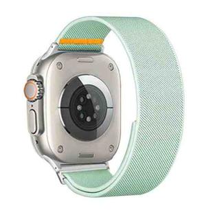 For Apple Watch 46mm / 49mm / 45mm / 44mm Adjustable Single Loop Elastic Nylon Watch Band(Mint Green)