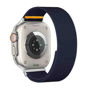 For Apple Watch 46mm / 49mm / 45mm / 44mm Adjustable Single Loop Elastic Nylon Watch Band(Dark Blue)